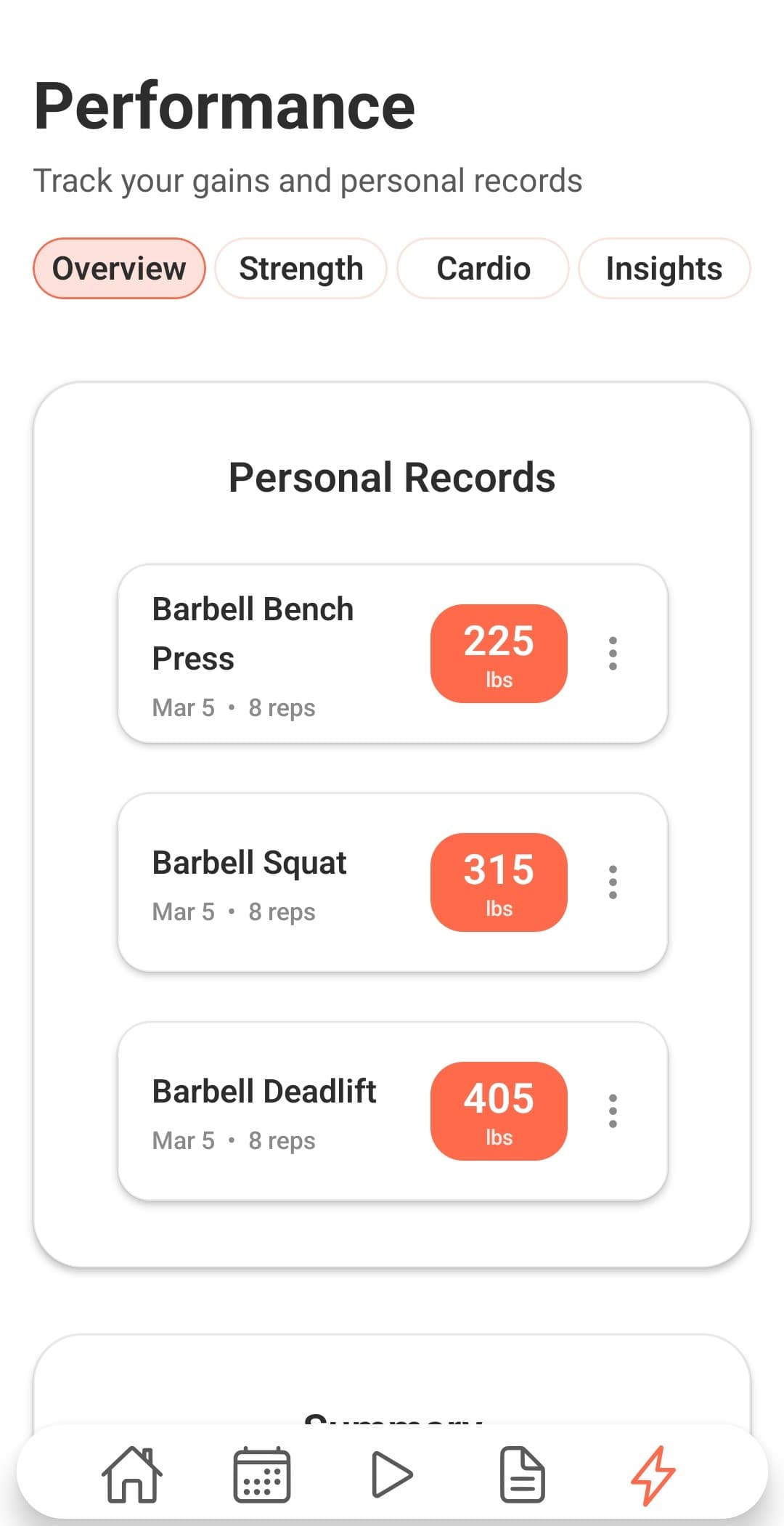 Personal records